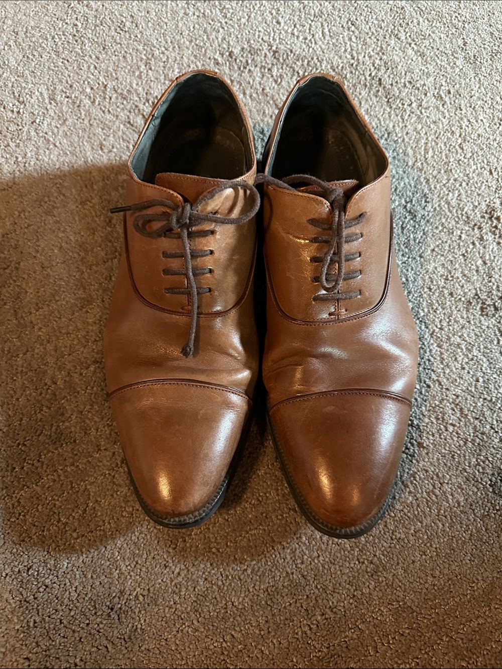 Stacy Adams Brown Leather Cap-Toe Derby Oxfords